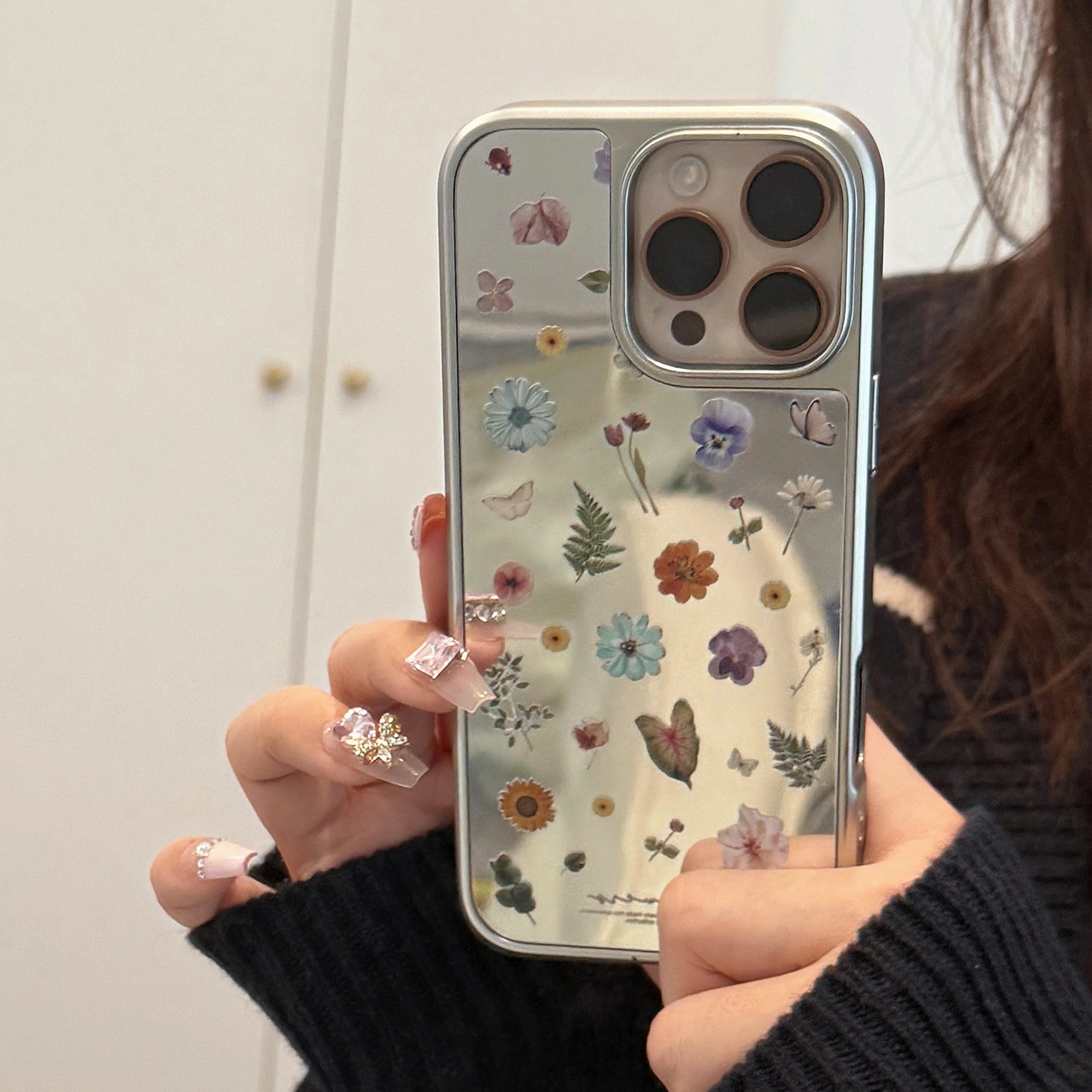 Floral Leaves & Butterflies - iPhone Case